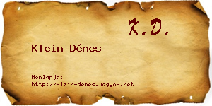 Klein Dénes névjegykártya