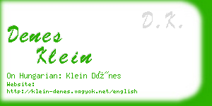 denes klein business card